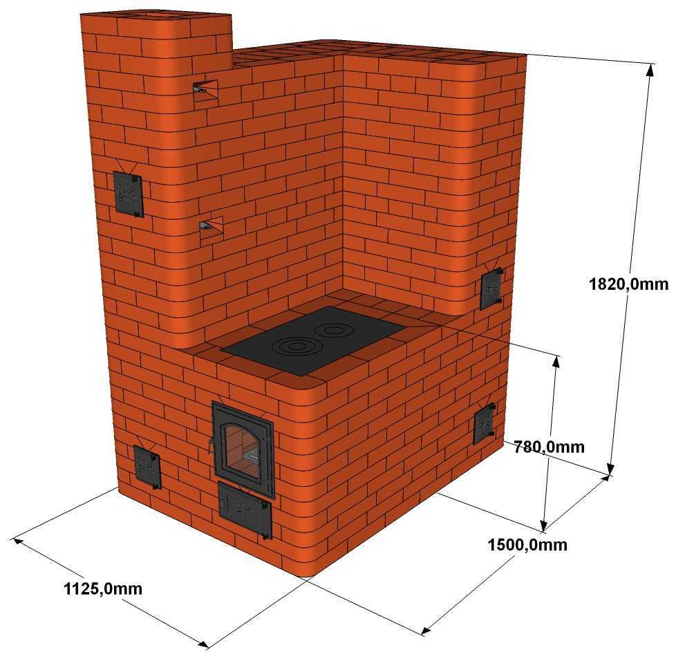 Печь для дома на дровах своими руками из кирпича проекты