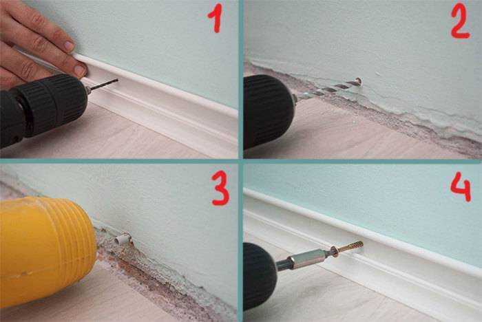 Как правильно прикрепить мдф-плинтуса к поверхности стен: этапы работ