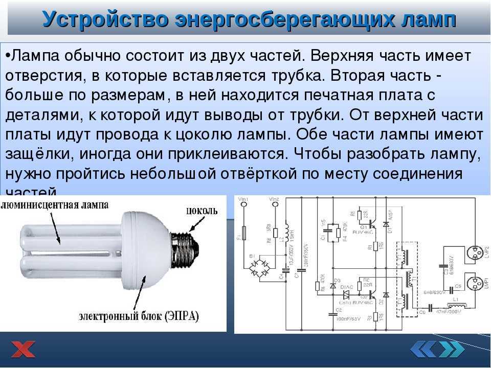 Принцип работы люминесцентной лампы и устройство прибора