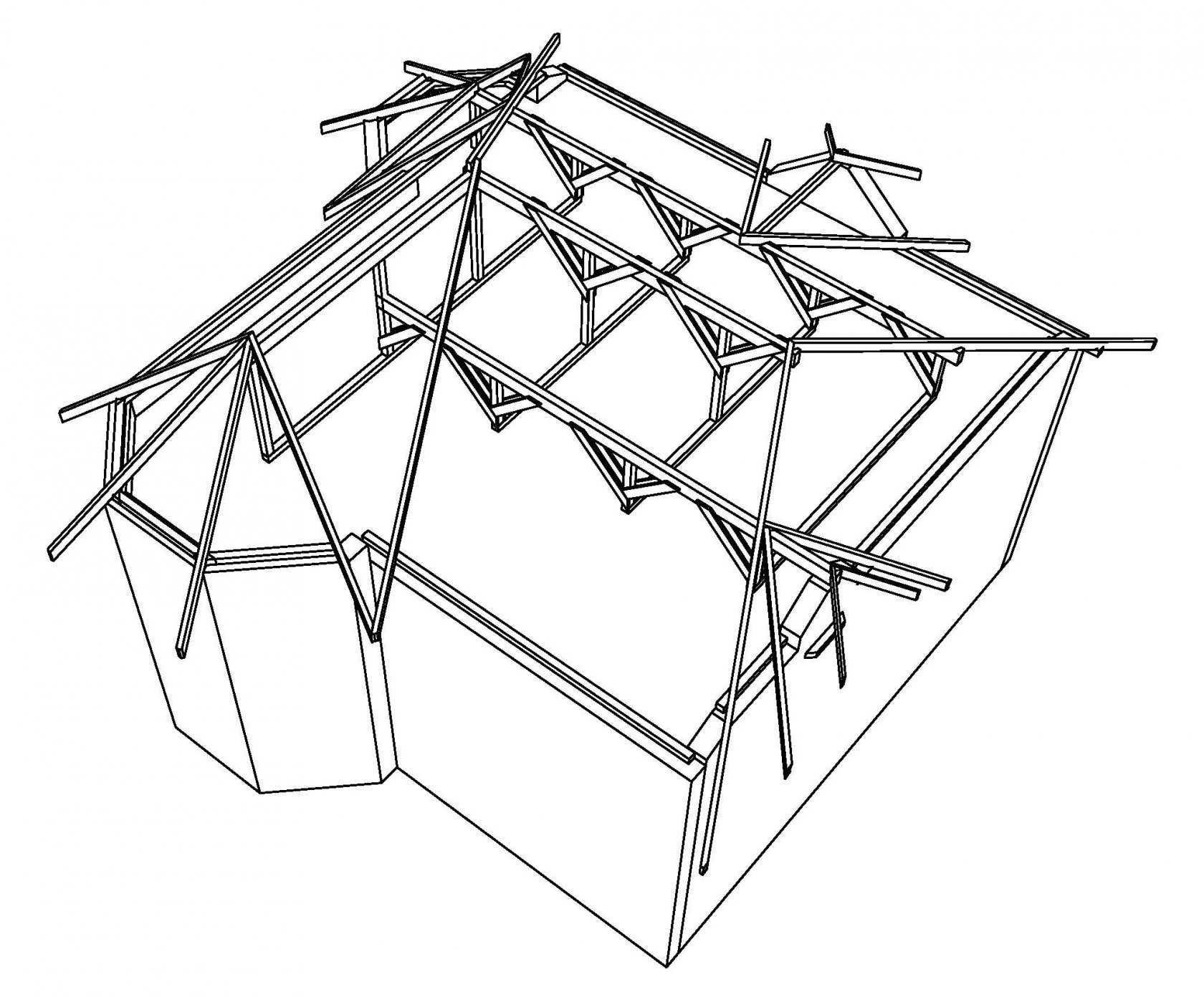 Вальмовая крыша: стропильная система и устройство стропил четыхерскатной крыши с эркером + фото чертежей и схем