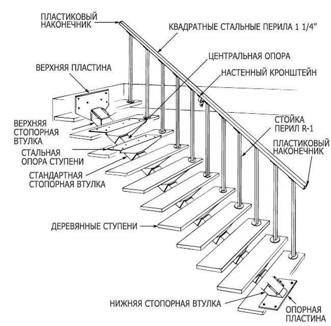 Строение лестницы схема и описание