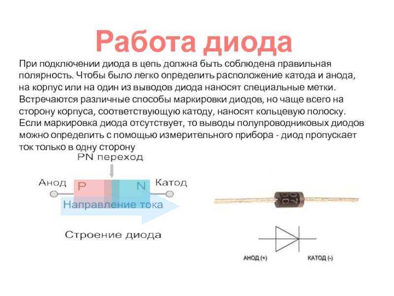 Обозначение диода на схеме где плюс где минус